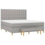 Box spring bed with light gray fabric mattress 160x200 cm by , Beds and slatted bases - Ref: Foro24-3137485, Price: 597,55 €,...
