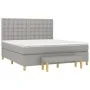 Box spring bed with light gray fabric mattress 160x200 cm by , Beds and slatted bases - Ref: Foro24-3137485, Price: 593,20 €,...