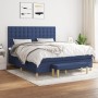 Box spring bed with blue fabric mattress 160x200 cm by , Beds and slatted bases - Ref: Foro24-3137491, Price: 606,13 €, Disco...