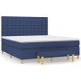 Cama box spring con colchón tela azul 160x200 cm de , Camas y somieres - Ref: Foro24-3137491, Precio: 605,83 €