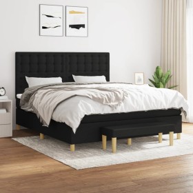 Boxspringbett mit schwarzer Stoffmatratze 160x200 cm von , Betten und Lattenroste - Ref: Foro24-3137487, Preis: 651,86 €, Rab...