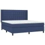 Box spring bed mattress and LED lights blue fabric 160x200 cm by , Beds and slatted bases - Ref: Foro24-3138651, Price: 568,9...