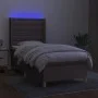 Box spring bed with mattress and taupe gray LED lights 80x200 cm by , Beds and slatted bases - Ref: Foro24-3139153, Price: 35...