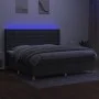 Box spring bed mattress and LED lights light gray fabric 200x200 cm by , Beds and slatted bases - Ref: Foro24-3139222, Price:...