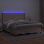 Cama box spring colchón LED cuero sintético capuchino 180x200cm de , Camas y somieres - Ref: Foro24-3139402, Precio: 672,57 €...