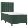 Box spring bed with mattress and LED dark green velvet 100x200cm by , Beds and slatted bases - Ref: Foro24-3139790, Price: 38...