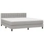 Box spring bed with light gray fabric mattress 160x200 cm by , Beds and slatted bases - Ref: Foro24-3140385, Price: 504,35 €,...
