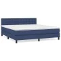 Box spring bed with blue fabric mattress 160x200 cm by , Beds and slatted bases - Ref: Foro24-3140391, Price: 475,80 €, Disco...