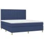 Box spring bed mattress and LED lights blue fabric 160x200 cm by , Beds and slatted bases - Ref: Foro24-3135771, Price: 554,9...
