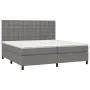 Box spring bed with dark gray fabric mattress 200x200 cm by , Beds and slatted bases - Ref: Foro24-3142122, Price: 661,39 €, ...