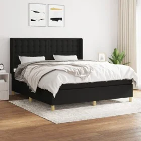 Box spring bed with black fabric mattress 160x200 cm by , Beds and slatted bases - Ref: Foro24-3132323, Price: 621,27 €, Disc...