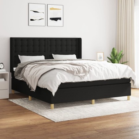 Boxspringbett mit schwarzer Stoffmatratze 160x200 cm von , Betten und Lattenroste - Ref: Foro24-3132323, Preis: 662,95 €, Rab...