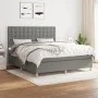Box spring bed with dark gray fabric mattress 160x200 cm by , Beds and slatted bases - Ref: Foro24-3142666, Price: 580,23 €, ...