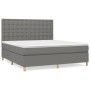 Box spring bed with dark gray fabric mattress 160x200 cm by , Beds and slatted bases - Ref: Foro24-3142666, Price: 573,08 €, ...