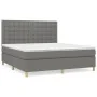 Box spring bed with dark gray fabric mattress 160x200 cm by , Beds and slatted bases - Ref: Foro24-3142666, Price: 580,23 €, ...