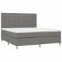 Cama box spring con colchón tela gris oscuro 160x200 cm de , Camas y somieres - Ref: Foro24-3142666, Precio: 595,59 €, Descue...