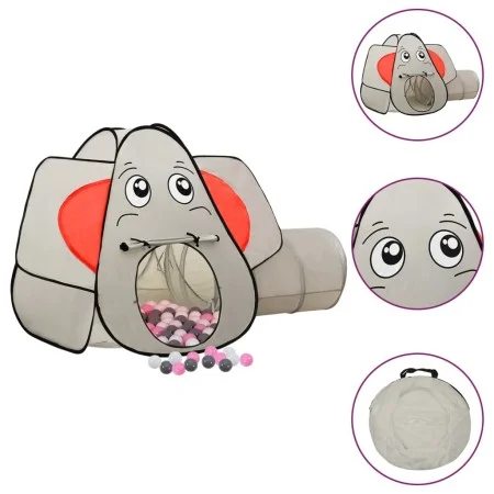 Elephant design play tent 250 balls gray 174x86x101cm by , Play tents and tunnels - Ref: Foro24-3107741, Price: 70,99 €, Disc...