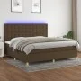 Cama box spring colchón luces LED tela marrón oscuro 200x200 cm de , Camas y somieres - Ref: Foro24-3135784, Precio: 684,56 €...