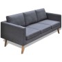 3 seater sofa in dark gray fabric by vidaXL, Sofas - Ref: Foro24-242221, Price: 322,45 €, Discount: %