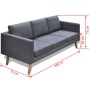 3 seater sofa in dark gray fabric by vidaXL, Sofas - Ref: Foro24-242221, Price: 322,45 €, Discount: %