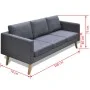 3-Sitzer-Sofa aus dunkelgrauem Stoff von vidaXL, Sofas - Ref: Foro24-242221, Preis: 308,16 €, Rabatt: %