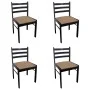 Dining chairs 4 pcs solid wood rubber velvet brown by vidaXL, dining chairs - Ref: Foro24-242029, Price: 179,66 €, Discount: %