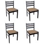 Sillas de comedor 4 uds madera maciza caucho terciopelo marrón de vidaXL, Sillas de comedor - Ref: Foro24-242029, Precio: 187...