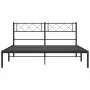 Bed frame with black metal headboard 135x190 cm by , Beds and slatted bases - Ref: Foro24-372276, Price: 90,69 €, Discount: %
