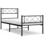 Bed frame with headboard and black metal footboard 90x200 cm by , Beds and slatted bases - Ref: Foro24-372288, Price: 74,66 €...