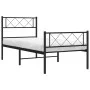 Bed frame with headboard and black metal footboard 90x200 cm by , Beds and slatted bases - Ref: Foro24-372288, Price: 74,66 €...