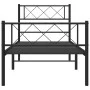 Bed frame with headboard and black metal footboard 90x200 cm by , Beds and slatted bases - Ref: Foro24-372288, Price: 74,66 €...