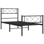 Bed frame with headboard and black metal footboard 90x200 cm by , Beds and slatted bases - Ref: Foro24-372288, Price: 74,66 €...