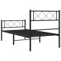 Bed frame with headboard and black metal footboard 90x200 cm by , Beds and slatted bases - Ref: Foro24-372288, Price: 74,66 €...