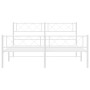 Bettgestell aus Metall mit Kopfteil und weißem Fußteil 150x200 cm von , Betten und Lattenroste - Ref: Foro24-372346, Preis: 1...