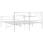 Bettgestell aus Metall mit Kopfteil und weißem Fußteil 150x200 cm von , Betten und Lattenroste - Ref: Foro24-372346, Preis: 1...