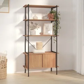 Wardrobe shelving 5 levels plywood and steel 80x40x163 cm by , Bookcases and shelves - Ref: Foro24-336355, Price: 141,13 €, D...