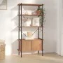 5-stöckiges Kleiderschrankregal aus Sperrholz und Stahl, 80 x 40 x 163 cm von , Bücherregale und Regale - Ref: Foro24-336355,...
