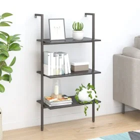 Black 3-tier inclined shelf 64x35x120.5 cm by , Bookcases and shelves - Ref: Foro24-336381, Price: 61,32 €, Discount: %