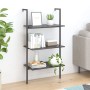 Black 3-tier inclined shelf 64x35x120.5 cm by , Bookcases and shelves - Ref: Foro24-336381, Price: 66,33 €, Discount: %