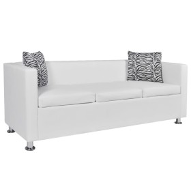 Weißes 3-Sitzer-Sofa aus Kunstleder von vidaXL, Sofas - Ref: Foro24-242211, Preis: 280,79 €, Rabatt: %