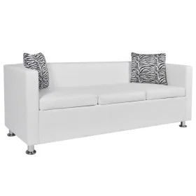White Artificial Leather 3 Seater Sofa by vidaXL, Sofas - Ref: Foro24-242211, Price: 273,70 €, Discount: %