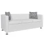 White Artificial Leather 3 Seater Sofa by vidaXL, Sofas - Ref: Foro24-242211, Price: 273,70 €, Discount: %