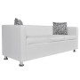 White Artificial Leather 3 Seater Sofa by vidaXL, Sofas - Ref: Foro24-242211, Price: 266,65 €, Discount: %