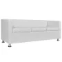 White Artificial Leather 3 Seater Sofa by vidaXL, Sofas - Ref: Foro24-242211, Price: 273,70 €, Discount: %