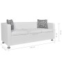 White Artificial Leather 3 Seater Sofa by vidaXL, Sofas - Ref: Foro24-242211, Price: 266,65 €, Discount: %
