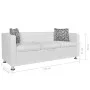 White Artificial Leather 3 Seater Sofa by vidaXL, Sofas - Ref: Foro24-242211, Price: 273,70 €, Discount: %