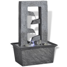 Zimmerwasserbrunnen mit Polyresin-LED-Licht von vidaXL, Brunnen und Wasserfälle - Ref: Foro24-242351, Preis: 25,53 €, Rabatt: %