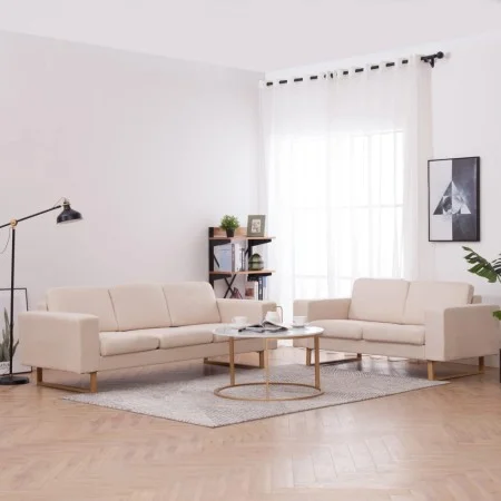 Zweiteilige Sofagarnitur aus cremefarbenem Stoff von , Sofas - Ref: Foro24-276859, Preis: 770,24 €, Rabatt: %