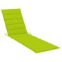 Tumbona con cojín verde chillón madera maciza de teca de , Tumbonas - Ref: Foro24-3063017, Precio: 278,80 €, Descuento: %