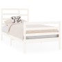 White solid wood single bed frame 90x190 cm by , Beds and slatted bases - Ref: Foro24-3105826, Price: 103,52 €, Discount: %